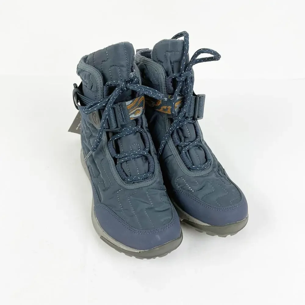 CHACO Women's Borealis Quilt Snow Boots 6.5 Denim Blue Waterproof NWT